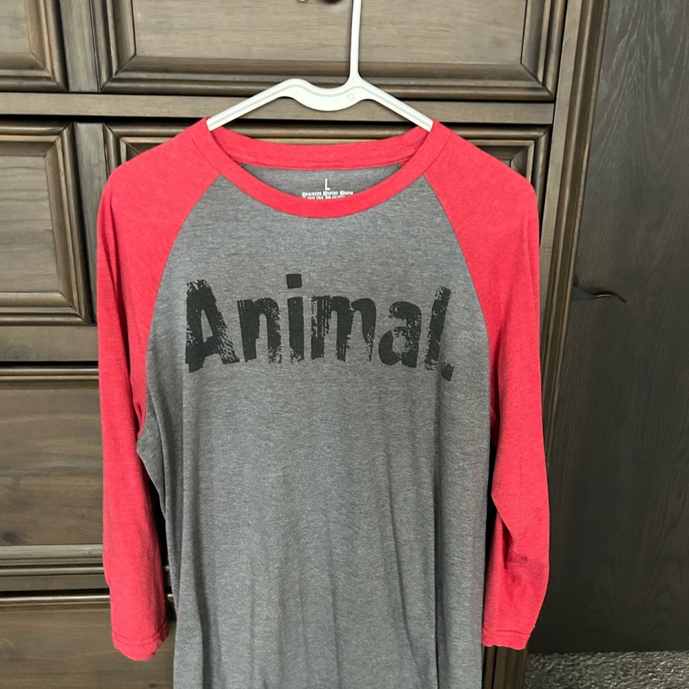 Animal Red and Gray Raglan Shirt